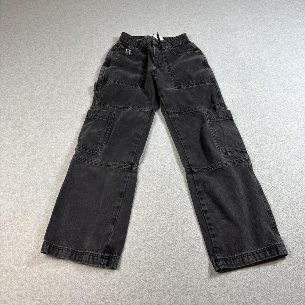Ragged Priest Jeans Womens 26 Black Carpenter Utility Loose Streetwear 90s Y2K